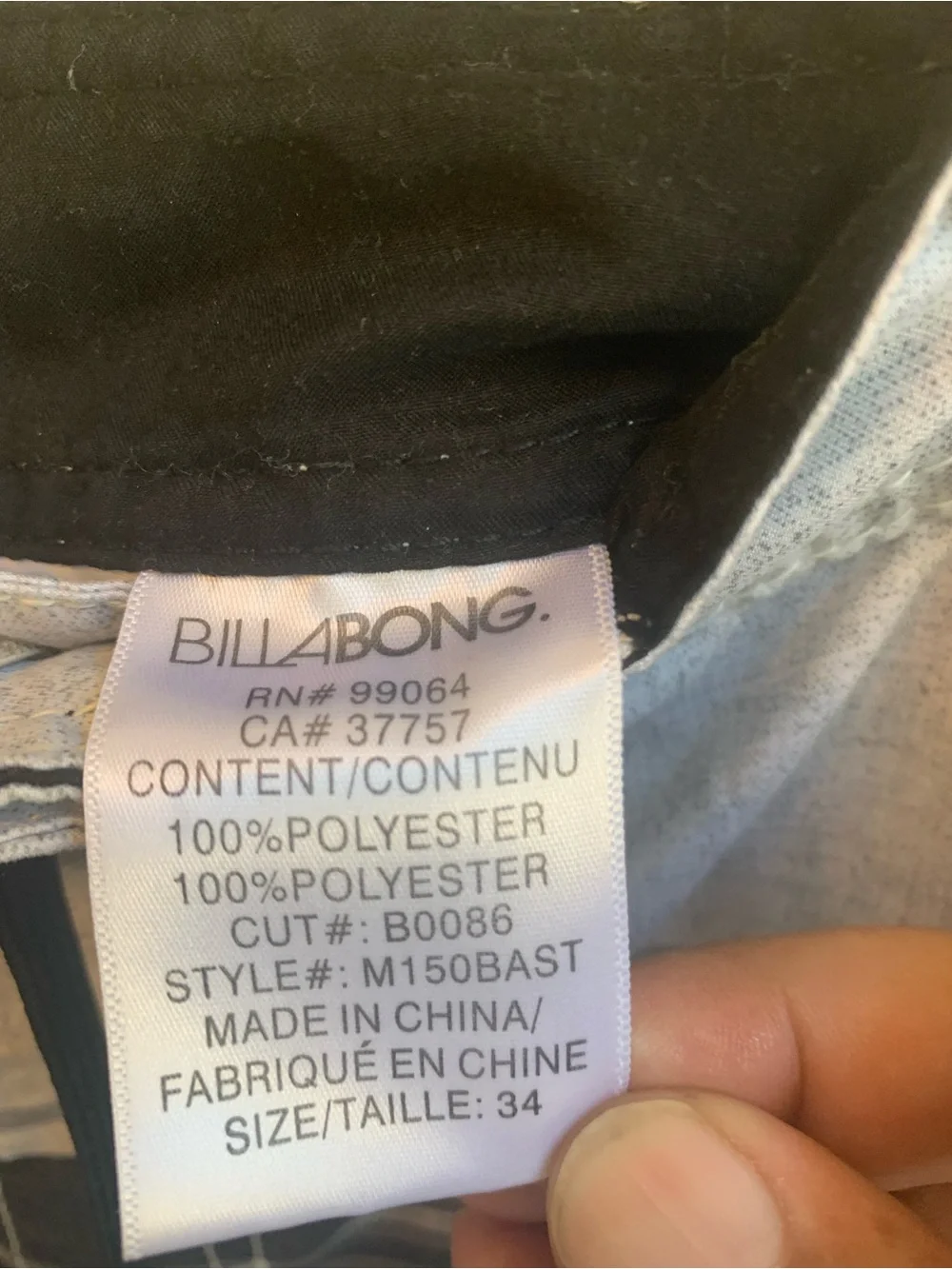 Billabong Men’s Black & Gray Striped Board Shorts